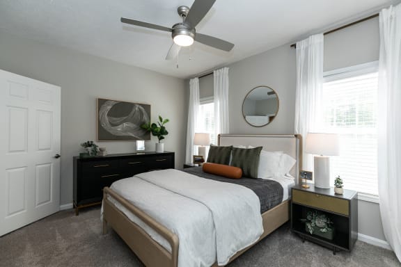 Bedroom With Ceiling Fan at Willowest in Vinings, Atlanta