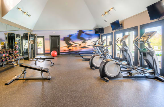 Resident Gym with Cardio and Weight Equipment crossroads at Ashford Green, Charlotte, North Carolina 28262