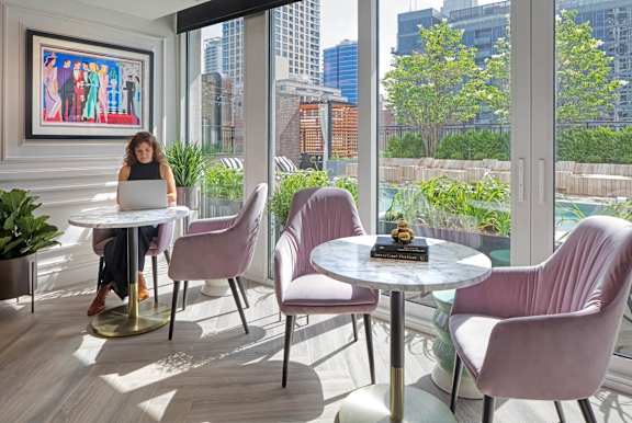 room with outside view at Flair Tower Apartments, Chicago Illinois
