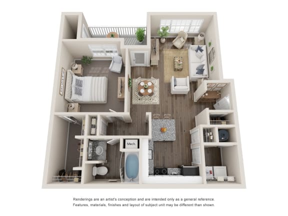 a 1 bedroom floor plan
