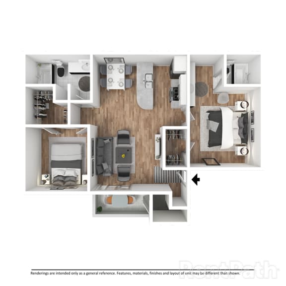 Floor Plan  Two Bedroom, Two Bath Apartment
