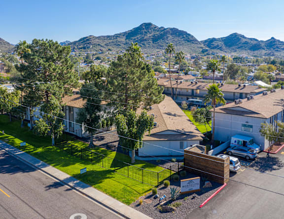 Aerial community view at Montecito Apartments.