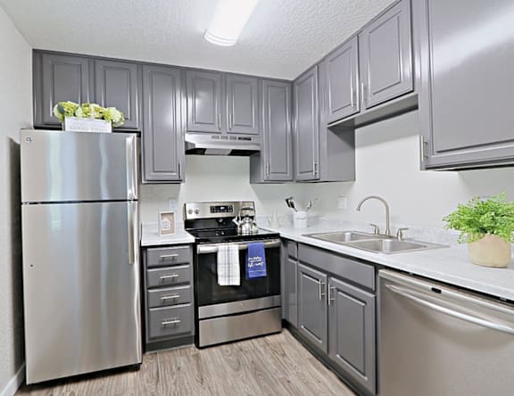 Apartment kitchen — representative home at Montecito Apartments.