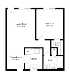 a drawing of a floor plan of a house with an open