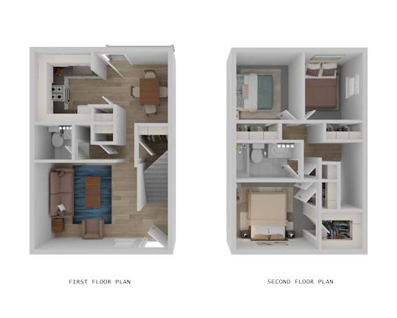 Floor Plan  Townhome - 3 Bed, 1.5 Baths Floor Plan at Connect on Missour Apartments, Arizona, 85015
