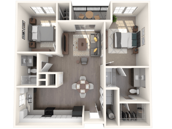 Floor Plan  Gold Water Floor Plan at 2051 Apartments, Prescott, Arizona