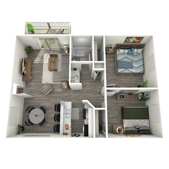 Two Bedroom One Bath at Tides on McDowell, Phoenix, AZ