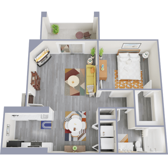 1 bed 1 bath floor plan A at Tides at Mesa, Mesa, 85204