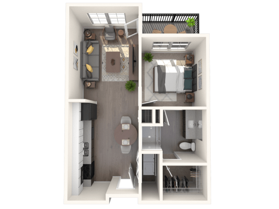 Floor Plan  Riddle Floor Plan at 2051 Apartments, Prescott, AZ, 86301