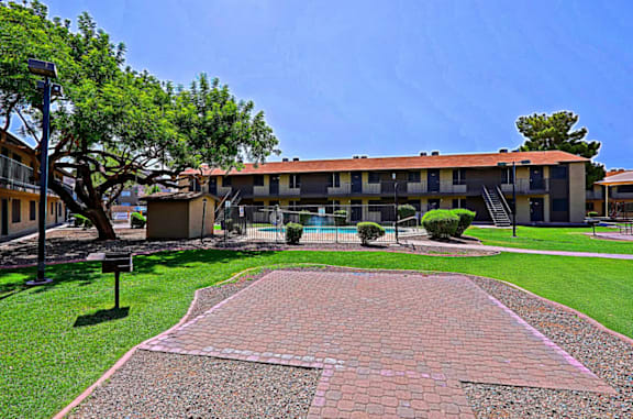Lawn Area at Sahuaro West Apartments, Phoenix, AZ