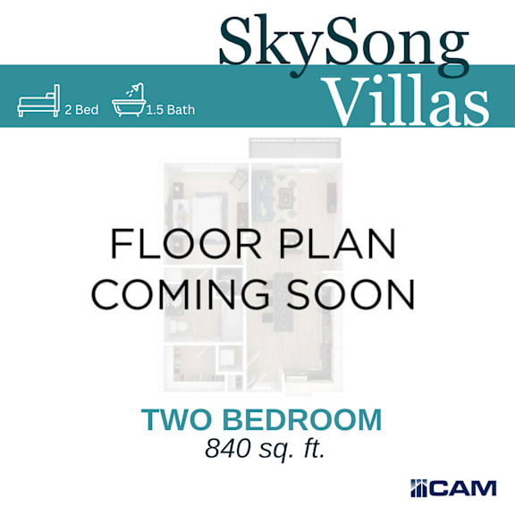 A poster advertising a two bedroom apartment at SkySong Villas.