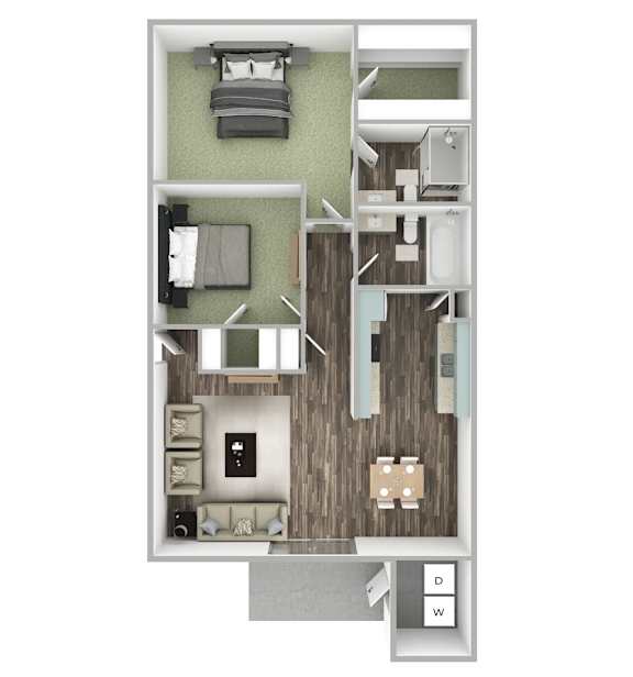 Two bedroom 2 bath floorplan at Tela Verde Apartment Homes, Glendale