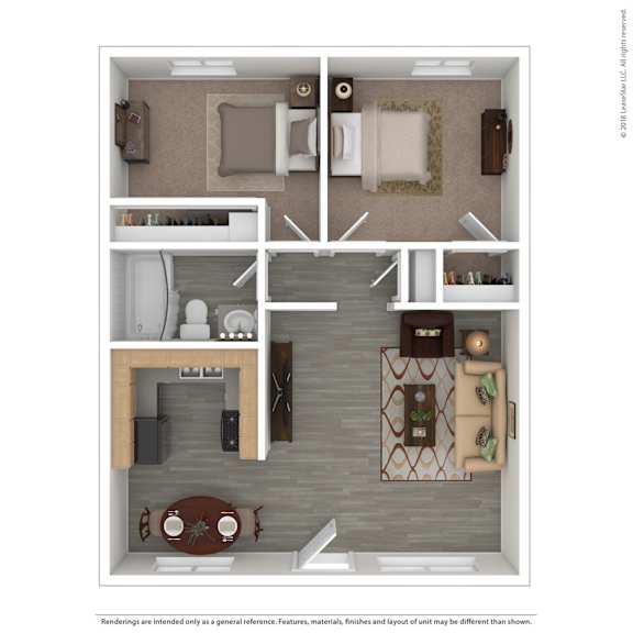 One Bedroom Floor Plan at The Link Apartments, Mesa, Arizona