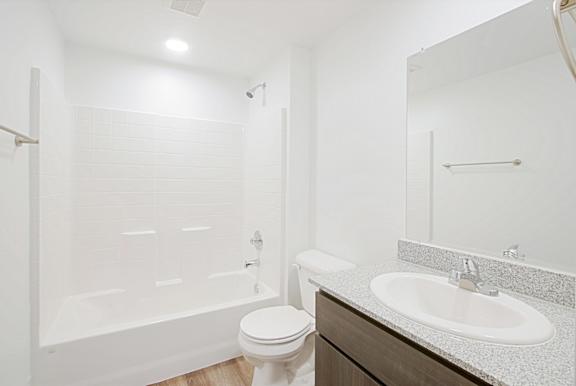 a bathroom with a sink toilet and a shower a bathroom with a sink toilet and a shower at 2051 Apartments, Arizona, 86301