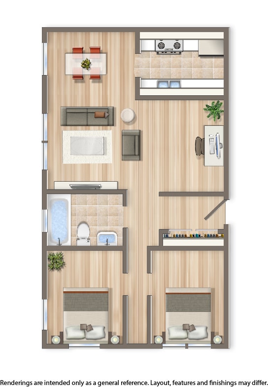 3101 Pennsylvania 2 bedroom floor plan