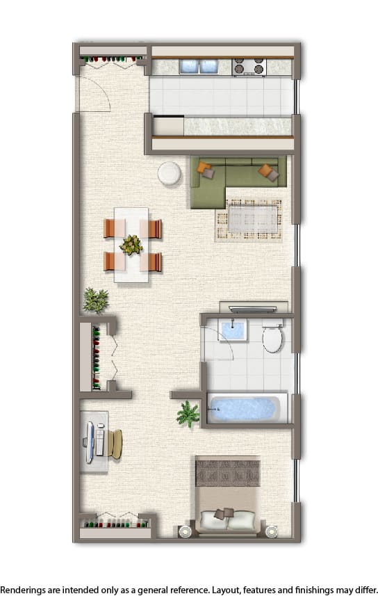 3213 wisconsin floor plan for one bedroom apartment