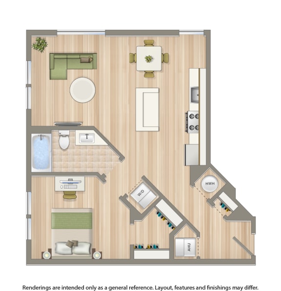 archer park one bedroom apartment floor plan