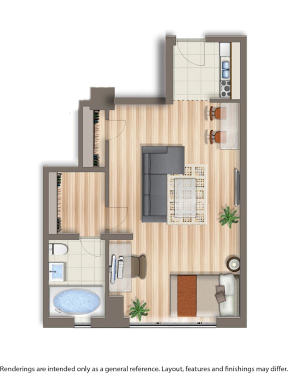 a floor plan of a house with a bedroom and a bathroom