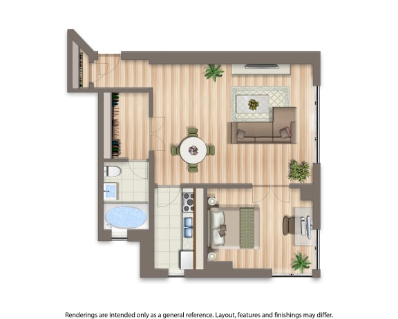 studio apartment floor plan at baystate apartments in washington dc