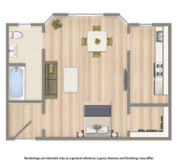 the calverton apartments studio floor plan