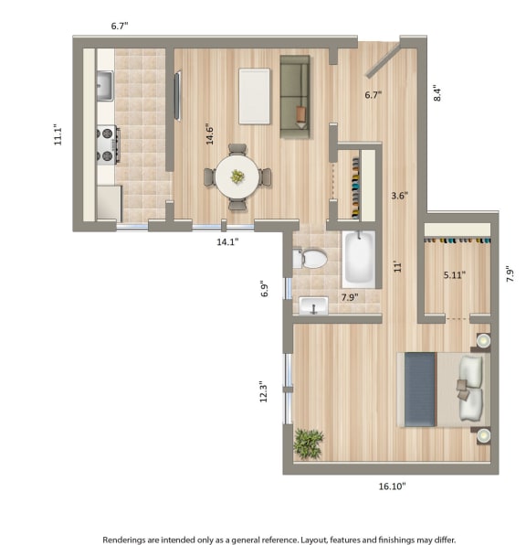 Studio, One, Two-bedroom Floor Plans 