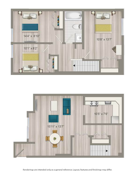 a floor plan of a two bedroom apartment