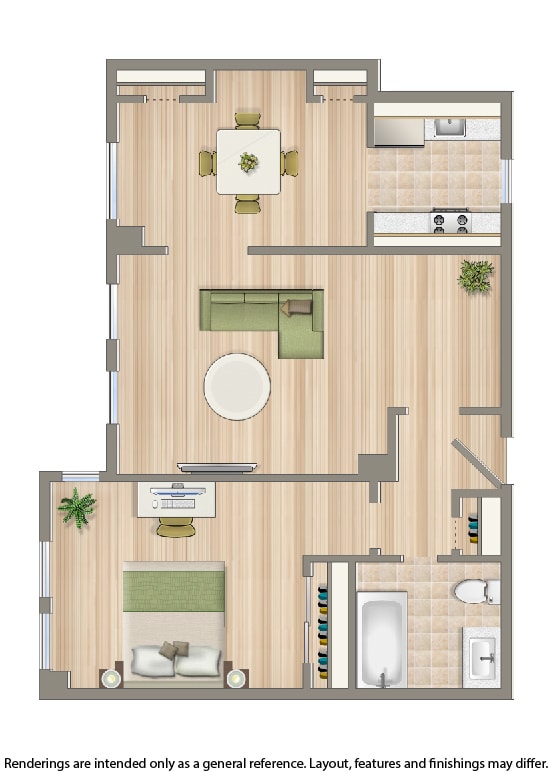 wakefield hall apartments one bedroom floor plan