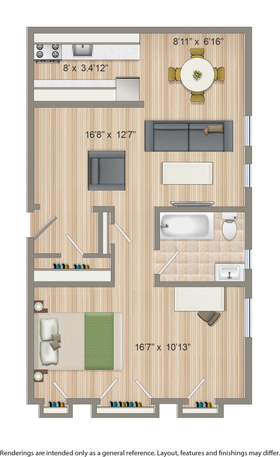 a floor plan of a room with a bedroom and a bathroom