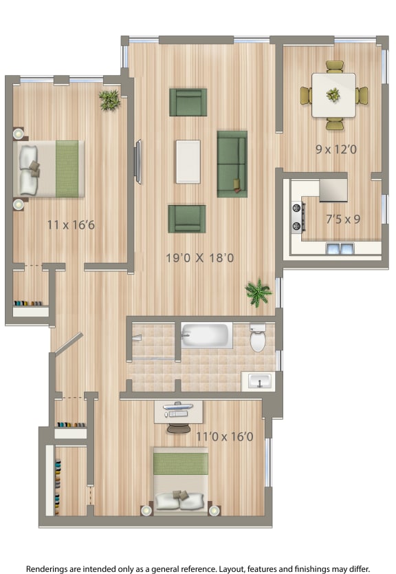 2800 woodley 2 bedroom apartment rendering in washington dc