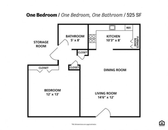 a floor plan of one bedroom one bathroom and one bathroom one325 st