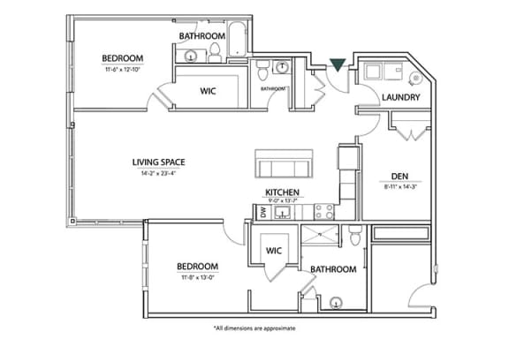 2 bed 2.5 bath 3D Winchester Floor Plan at The Encore at Ingram Manor, Pikesville, 21208