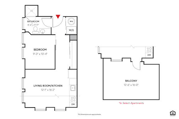 Cypress Floor Plan at 405 W Redwood Apartments, Maryland