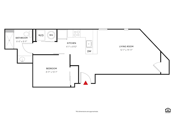 The Hawthorne Floor Plan The Hawthorne Floor Plan at 405 W Redwood Apartments, Maryland, 21201