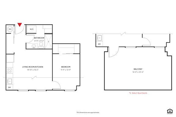 The Juniper Floor Plan The Juniper Floor Plan at 405 W Redwood Apartments, Baltimore, MD
