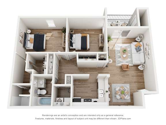 Floor Plan  2 bed 2 bath