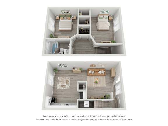 2 Bed floorplan at Balfour Chastain, Sandy Springs