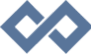 Two blue diamonds facing each other.