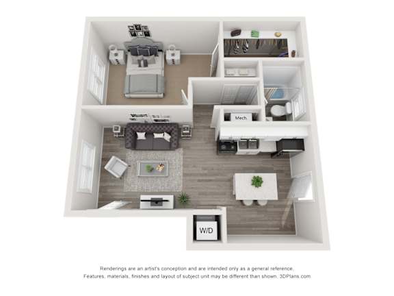 1 Bed 1 Bath | 750 Sq. Ft. at Georgian Oaks Apartments, Smyrna , Georgia