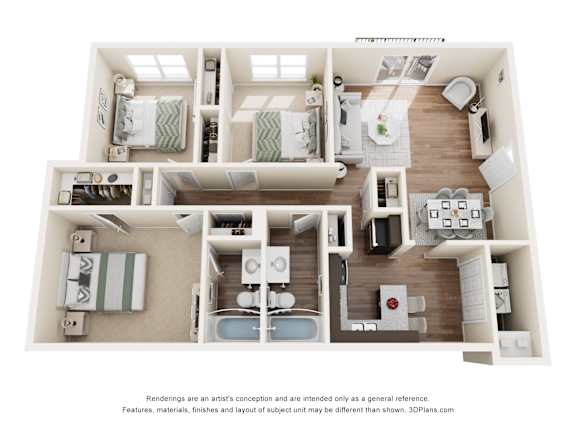 Van Buren Floorplan at Lacota Apartments, Atlanta, 30360