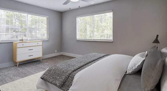 Bedroom with two windows at Broadway at East Atlanta, Atlanta, GA