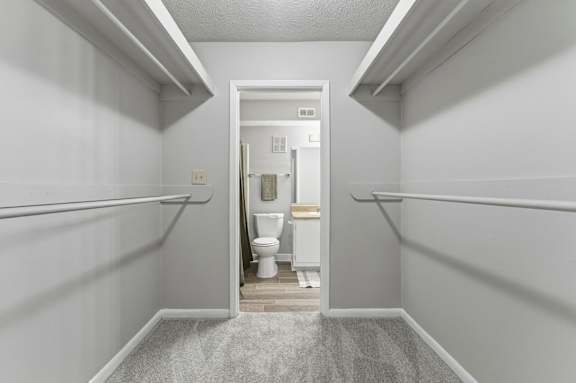 Large closet with shelves at The Reserve at Brookhaven, Atlanta, GA, 30329