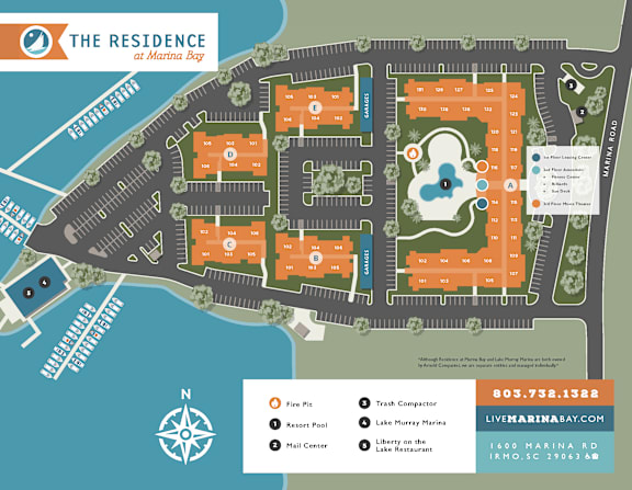 A map of The Residence at Marina Bay showing the layout of the buildings and facilities.