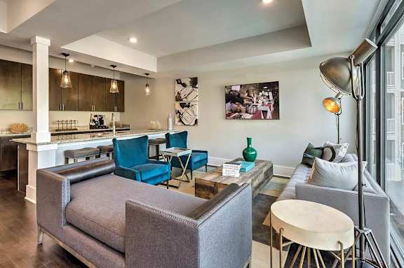 Lounge Area With Kitchen at Residence at Tailrace Marina, Mount Holly, North Carolina