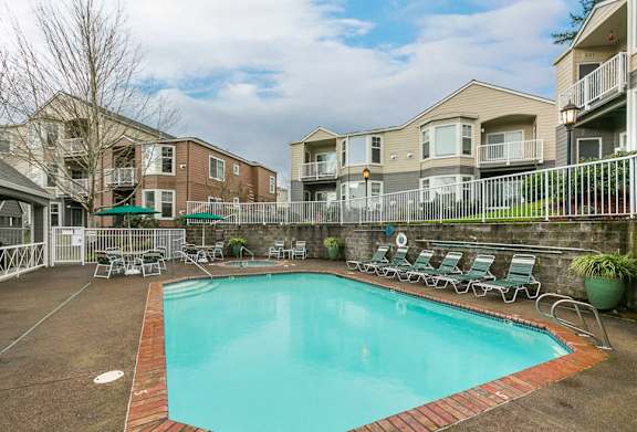 Glimmering Pool at Oriel Apartments, Oregon