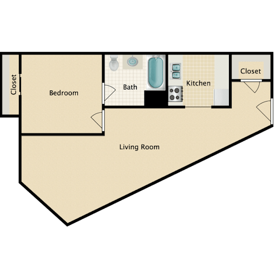 Renaissance Place 1-bed x 1-bath apartment