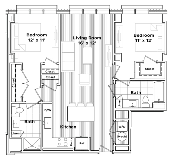a floor plan of a small house at Madison West Elm, Conshohocken Pennsylvania