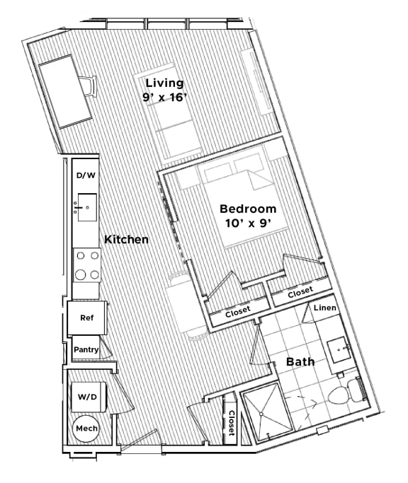 a floor plan of a small house at Madison West Elm, Pennsylvania