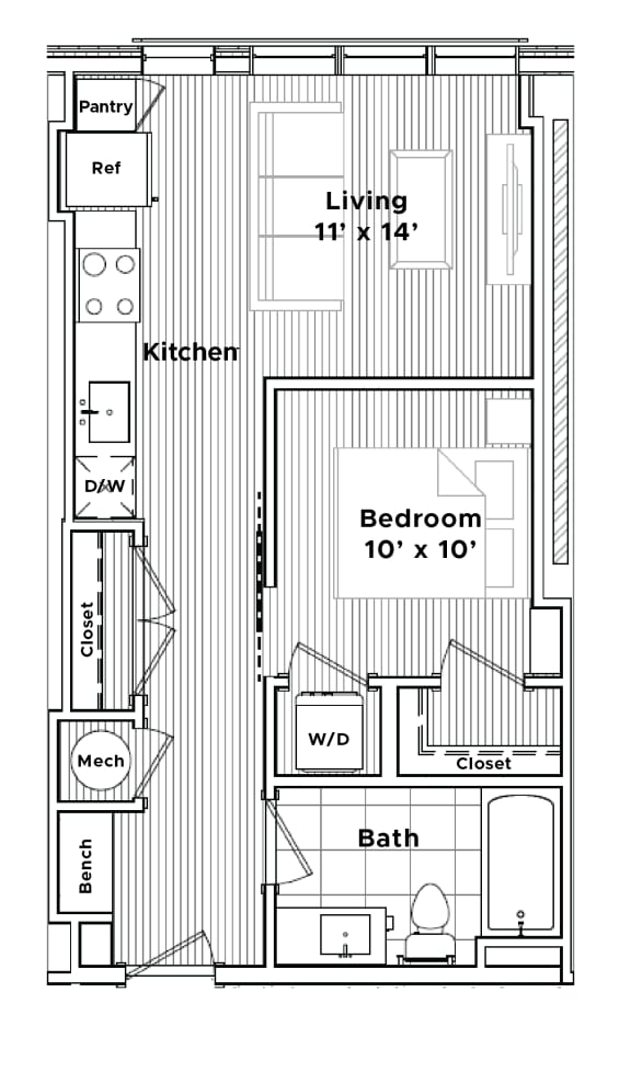 a floor plan of a small house at Madison West Elm, Conshohocken Pennsylvania