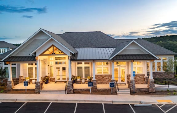 Clubhouse at twilight at Carmel Vista, McDonough, GA