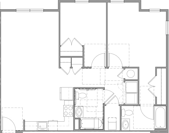 a floor plan of a home with a bedroom and a living room